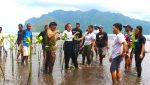 Marine conservation peer educators on a mangrove plantation site